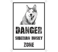 TARGA CARTELLO ATTENTI AL CANE - Danger SIBERIAN HUSKY zone