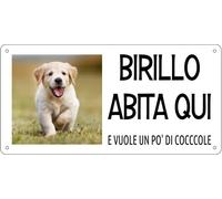 TARGA CARTELLO ATTENTI AL CANE - PERSONALIZZABILE CON NOME E FOTO