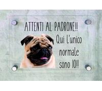 TARGA CARTELLO IN PLEXIGLAS ATTENTI AL CANE - CARLINO ATTENTI AL PADRONE