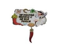 TARGA CARTELLO legno 19x9 cm con o senza corno 7 cm frase invidia portafortuna contro la jiella pulcinella napoli corni gobbo