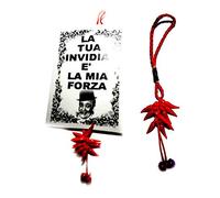 targa CARTONCINO 10X15CM da appendere in casa o negozio bar corni ALTA 23 cm circa, la tua invidia e' la mia forza ok,poi in omaggio 1 portachiavi horn charms