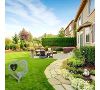 Targa commemorativa a forma di cuore con farfalla e fiore, progettata per ricordare la famiglia in giardini e tombe, per tutte le condizioni atmosferiche (nonno)