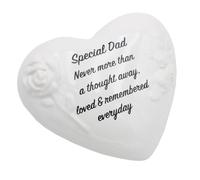 Targa Commemorativa a Forma di Cuore con Fiori e Scritta per Cimitero - Papà