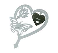 Targa commemorativa da esterno a forma di cuore con eleganti accenti floreali fa