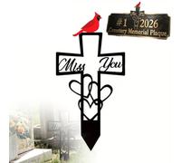 Targa commemorativa in metallo for cimitero, for ricordare, scritta "Mi manchi" e accento del cuore, for funerali di Pasqua e regali di lutto for i propri cari(3 pcs)