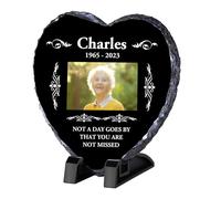 Targa commemorativa personalizzata, cornice in ardesia con testo fotografico, regalo commemorativo personalizzato per la perdita della persona cara, decorazioni per cimitero per tomba