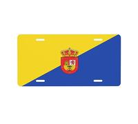 Targa con bandiera di Gran Canaria per la parte anteriore dell'auto, targhe in metallo da 6x12 pollici, targhe per auto, targhe decorative per auto, targhe decorative per auto, targhe decorative per a