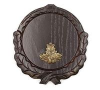 Targa con cuneo intagliato scura AF 16 cm con 1 pezzo di legno di quercia, piccola taglierina per trofeo.