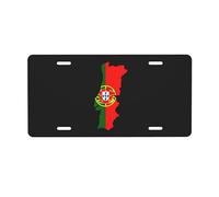 Targa con mappa del territorio del Portogallo per la parte anteriore dell'auto, targhe da 6x12 pollici, targhe in metallo per auto, targhe decorative per auto, novità