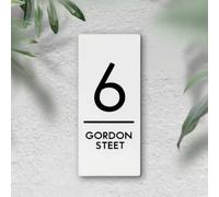 Targa Con Numeri Personalizzati, Targhette Moderna Personalizzata Con Numero Civico Per Esterni, Targa Per Porta Esterna In Acrilico 3D Flottante Per Giardino Di Casa(White-Black)