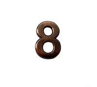 Targa con numero civico 3D in bronzo lucido, in resina ABS, per uso esterno, appartamento, condominio, camera d'albergo, targa da parete con numeri 0-9 (8)