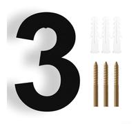 Targa con numero civico in acciaio inox nero da 15,2 cm, per montaggio su porta esterna, con design tipografico contemporaneo Neutraface (3)