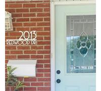 Targa con numero civico in acrilico tagliato al laser, per cassetta delle lettere, moderna, con nome della via e indirizzo, decorazione per la casa esterna, decorazione per la casa 3D (50 cm, bianco)