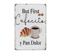 Targa con Stampe But First Coffee Poster Metallo Ristorante 20x30cm