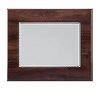 Targa con supporto in legno colore noce formato cm 20x26x2. Personalizzazione a colori su placca in alluminio di colore oro o argento inclusa