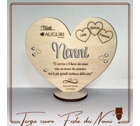 Targa cuore “Tanti auguri Nonni” - mod. 1