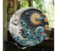 Targa Da Appendere Per La Decorazione Della Casa, Rotonda E Colorata In Acrilico Per Il Portico Esterno Del Cortile Del Festival Della Luna