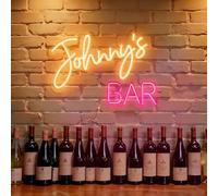 Targa da bar al neon personalizzata per la decorazione da parete - Luce al neon a LED con nome desiderato per il bar di casa - come regalo per matrimonio, compleanno, grotta maschile, giardino