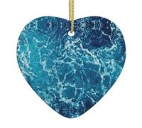 Targa da parete a forma di cuore in ceramica da appendere, tema oceano tropicale, spiaggia, regalo per amici, regalo di Natale felice per la casa
