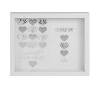 Targa Da Parete Bianco In MDF - Cornice 4'x6' - 60° Anniversario