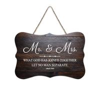 Targa da parete con citazione Mr. And Mrs. What God Has Joined Together Let Mark 10:9, da appendere, in legno, rustica, da parete, poster artistico, poster per ufficio moderno, decorazione per la casa