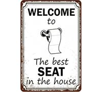 Targa da parete in alluminio, con scritta in lingua inglese "Welcome to the best seat in the house", vintage, in alluminio, per esterni, casa, grotta, garage, bar, country, club, decorazione retrò, in