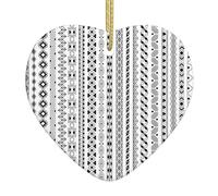 Targa da parete in ceramica a forma di cuore con strisce a triangolo, in stile bohémien, regalo per amici, regalo di Natale felice per la casa