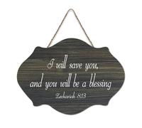 Targa da parete in legno con scritta "I Will Save You And You Will Be A Blessing", da appendere, rustica, con citazioni positive, poster per ufficio, decorazione per la casa, idea regalo, 15,2 x 25,4