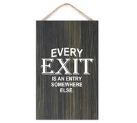 Targa da parete in legno con scritta in inglese "Every Exit Is An Entry Somewhere Else", 25,4 x 40,6 cm, rustica, per famiglia, decorazione natalizia per porta d'ingresso, soggiorno, camera da letto