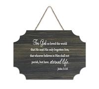 Targa da parete in legno con scritta in lingua inglese "For God So Loved The World" John 3:16, con citazioni positive e frasi in lingua inglese, poster moderno per ufficio, decorazione per la casa