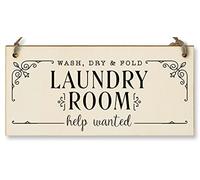 Targa da parete in legno fatta a mano wash.dry.fold Laundry Room Help Wanted, divertente regalo decorativo per la mamma