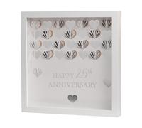 Targa Da Parete In MDF Bianco Con Cornice - 25° Anniversario D'Argento