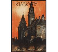 Targa da parete in metallo con scritta "Cracovia Polonia, Polonia, da viaggio, 20,3 x 30,5 cm