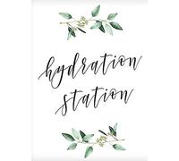 Targa da parete in metallo con scritta "Hydration Station" per matrimoni, stile retrò, decorazione da parete, per scuola, ufficio, camera da letto, 20,3 x 30,5 cm