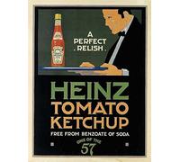 Targa da parete in metallo con scritta in lingua inglese "Perfect Relish heinz pomodoro ketchup" in stile vintage