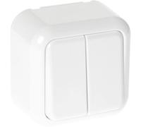 Targa da parete in plastica bianca con 2 chiavi, ideale per impianti elettrici e collegamenti in casa e ufficio.