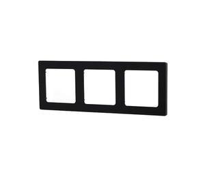 Targa da parete in vetro nero, 3 chiavi, design elegante, facile da installare, ideale per controllare l'illuminazione in ambienti moderni.