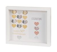 Targa Da Parete MDF Bianca Celebrations - Cornice 4'x6' - 50° Anniversario D'Oro