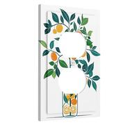 Targa da parete vintage in termoplastica per interruttore, motivo foglie arancioni, verde brillante, limone, mandarino, decorazione per la casa, la cucina