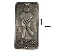 Targa da porta bagno uomini in ghisa stile vintage