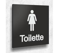 Targa da porta da donna nera opaca, stampa UV, 12 x 12 cm, 3 mm, in alluminio, prodotto in Germania, art. n. A 2150