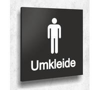 Targa da porta spogliatoio da uomo, colore nero opaco, stampa UV, 12 x 12 cm, 3 mm, prodotto in Germania, art. n. A 2153