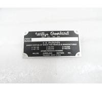Targa Dati Station Wagon Pickup ID Adatta Per Willys Overland CJ3A CJ3B M38A1