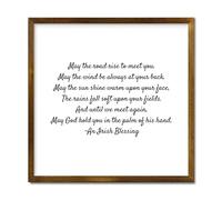 Targa decorativa con cornice in legno con scritta "May The Road Rise to Meet You", 30,5 x 30,5 cm, con cornice
