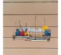 Targa Decorativa Da Parete a Forma di Barca a Vela in Metallo, per Camera Da