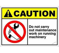 Targa decorativa da parete con scritta "Do Not Carry Out Maintenance Work On Run Caution Room Weather Resistant Easy Mounting Metal Tin Yard Office Sign Outdoor & Indoor Safety Sign 20x30"