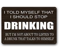 Targa decorativa da parete con scritta in inglese "Beer Alcohol Sign I Should Stop Drinking, 20,3 x 30,5 cm, divertente cartello per