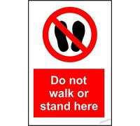 Targa decorativa da parete con scritta in inglese "Do notk or stand here Street Caution", cartello in metallo per cortile, ufficio, cartello di sicurezza per interni ed esterni, 20 x 30 cm