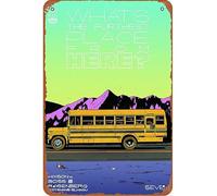 Targa decorativa da parete con scritta in lingua inglese "What's The Furthest Place From Here", n. 7, in metallo, 20,3 x 30,5 cm, decorazione da parete retrò vintage