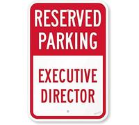 Targa decorativa da parete con scritta "Reserved Parking - Executive Director by | Engineer Grade Metal Tin Signs Sign Yard Sign Office Sign Outdoor & Indoor Safety Sign 20,3 x 30,5 cm